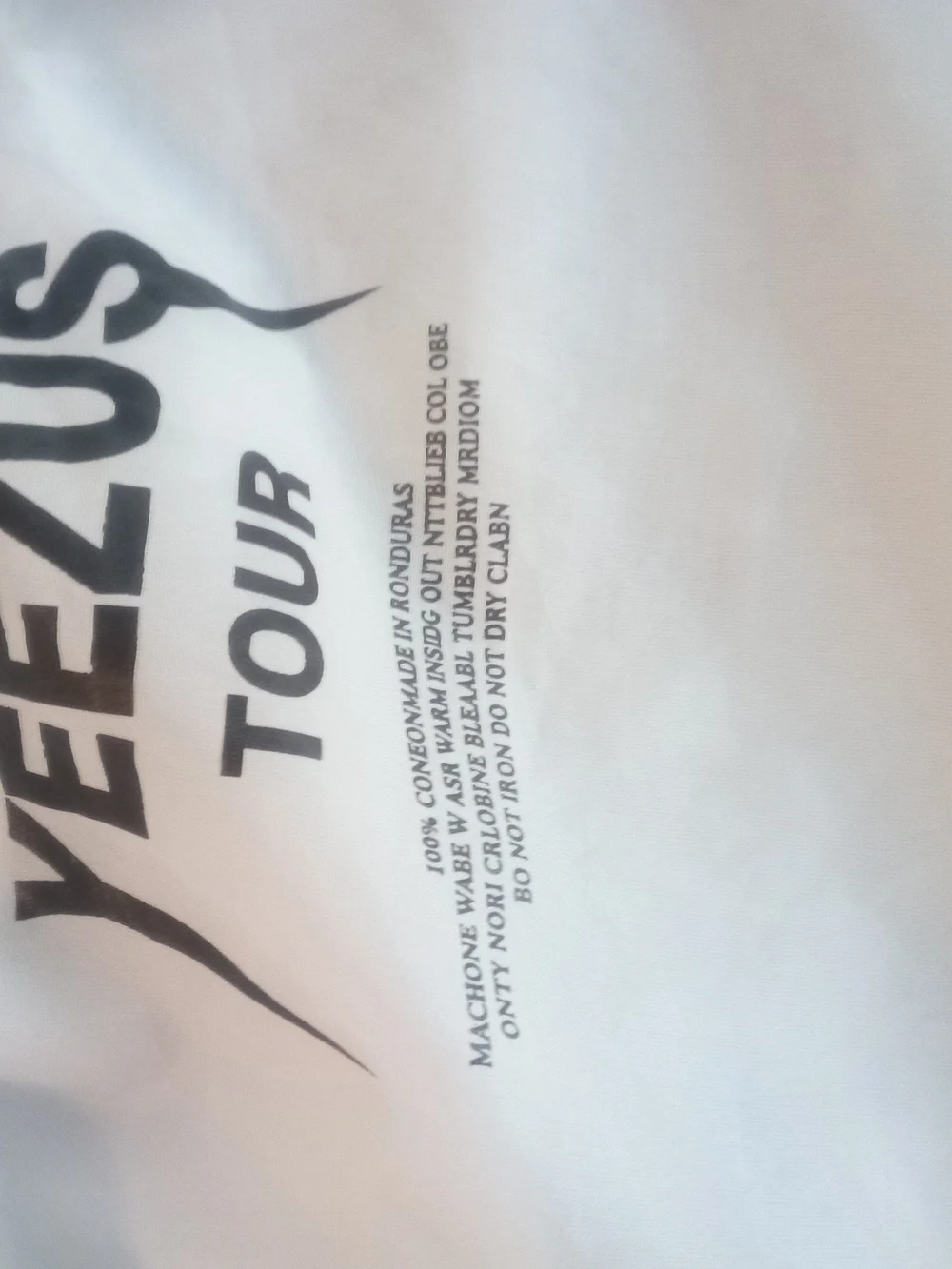 adidas Large Yeezy Yeezus Tour White Windbreaker Jacket with Black Text Branding